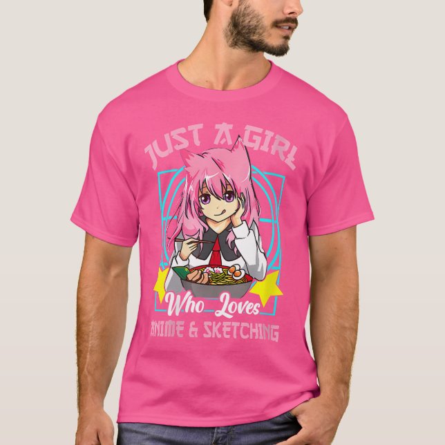 T-shirt Les Femmes Drôle Juste Une Fille Qui Aime L'Anime  (Devant)