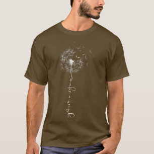T-shirt Les Femmes Font Un Dandelion Souhaité Floral Posit
