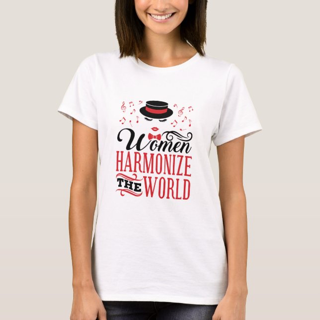 T-shirt Les femmes harmonisent le monde du barbier (Devant)