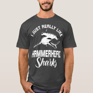 T-shirt Les Femmes J'Aime Vraiment Les requins Hammerhead