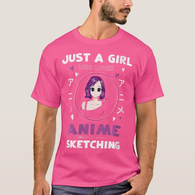 T-shirt Les Femmes Juste Une Fille Qui Aime L'Anime Et Le  (Devant)