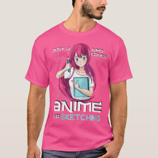 T-shirt Les Femmes Juste Une Fille Qui Aime L'Anime Et L'E