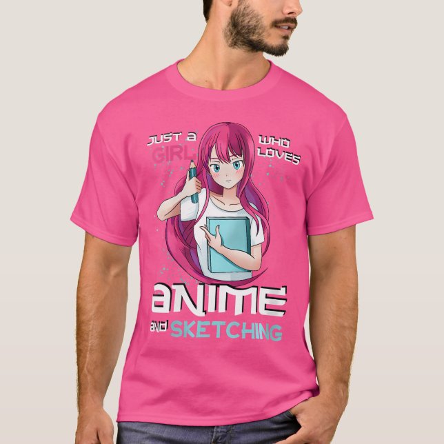 T-shirt Les Femmes Juste Une Fille Qui Aime L'Anime Et L'E (Devant)