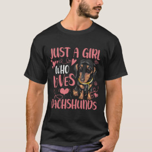 T-shirt Les Femmes Juste Une Fille Qui Aime Les Dachshunds