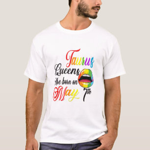 T-shirt Les Femmes Lèvres Arc-En-Ciel Les Reines Sont Nées
