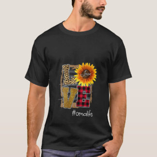 T-shirt Les femmes Love Omalife Tournesol Léopard