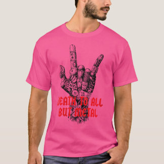 T-shirt Les Femmes Mort À Tous Sauf Au Métal - Les Cornes