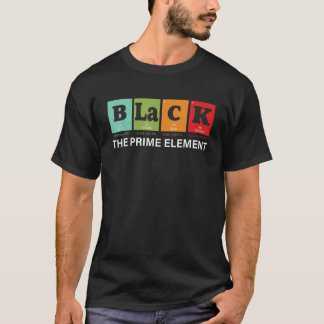 T-shirt Les femmes Noir Le Premier Élément Noir Mois de l'