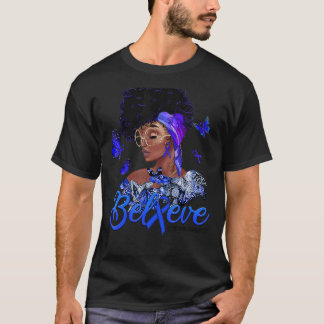 T-shirt Les femmes noires croient Blue Ribbon Dyspraxia Aw