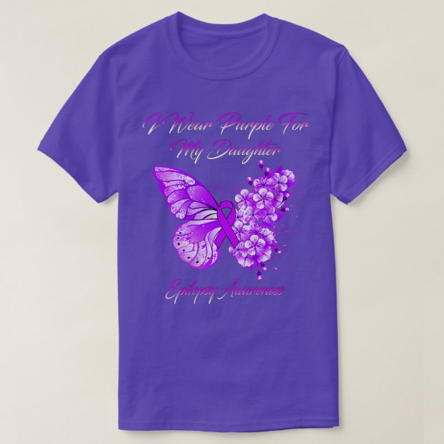 T-shirt Les Femmes Portent Le Violet Pour La Fille Epileps (Design devant)