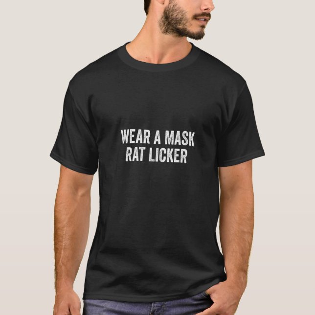 T-shirt Les Femmes Portent Un Licker De Rat Masque (Devant)