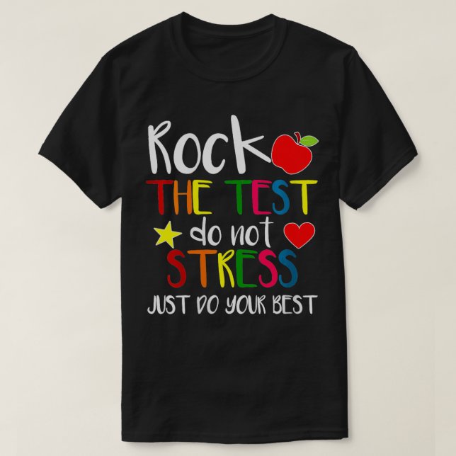 T-shirt Les femmes rochent le test de l'enseignant jour de (Design devant)
