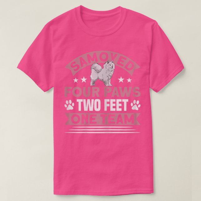 T-shirt Les Femmes Samoyé Quatre Pagaies Deux Pieds Un Chi (Design devant)