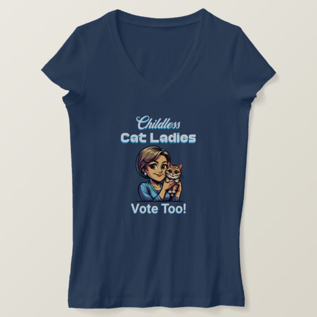 T-shirt Les Femmes Sans Enfant Votent Aussi ! Harris Walz  (Design devant)
