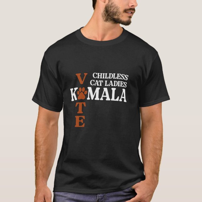 T-shirt Les Femmes Sans Enfant Votent Pour Kamala Harris 2 (Devant)