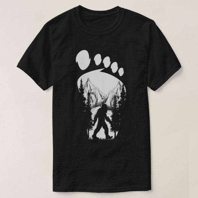T-shirt Les Femmes Sasquatch Ou Bigfoot Dans Le Footprin F (Design devant)