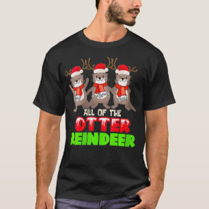 T-shirt Les FEMMES Toute L'Otter Reindeer Noël mignonne O