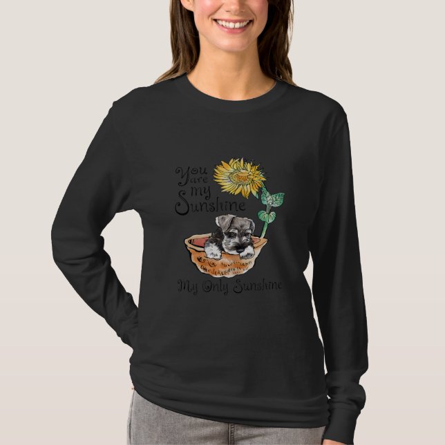 T-shirt Les femmes vous êtes mon soleil Schnauzer Sunflowe (Devant)