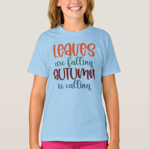 T-shirt Les feuilles tombent l'automne et attendent la sai