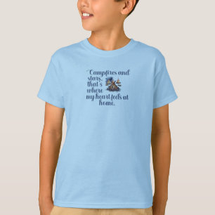 T-shirt Les feux de camp et les étoiles, c'est là que mon