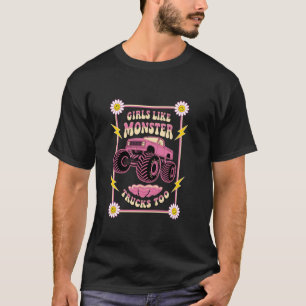T-shirt Les Filles Aiment Aussi Les Camions Monstres Tout-