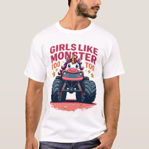 T-shirt Les Filles Aiment Aussi Les Camions Monstres Vinta