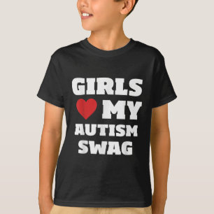 T-shirt Les Filles Aiment Mon Autisme Swag Funny Autistic