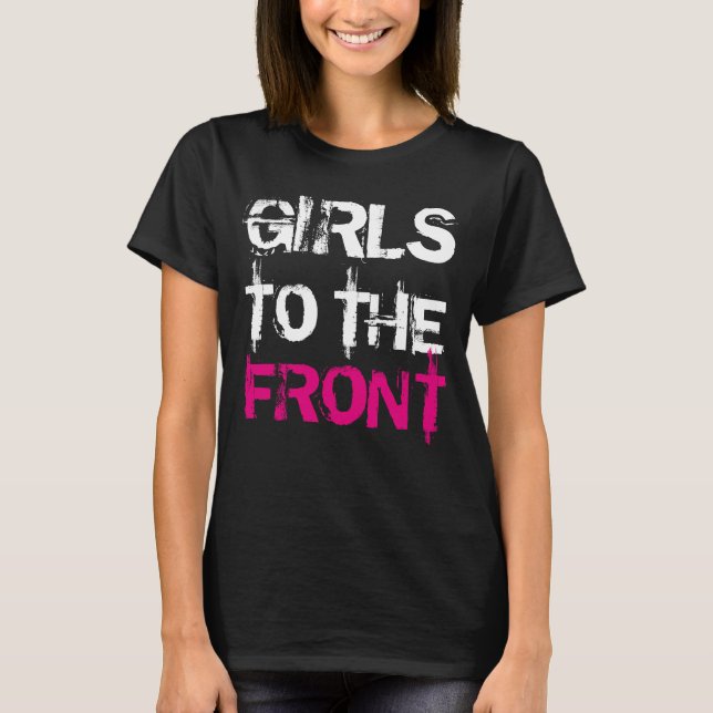T-shirt Les filles au | avant blanc, rose et noircissent (Devant)