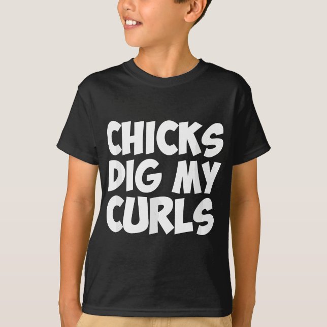 T-shirt Les filles creusent mes boucles Drôle Toddler bouc (Devant)