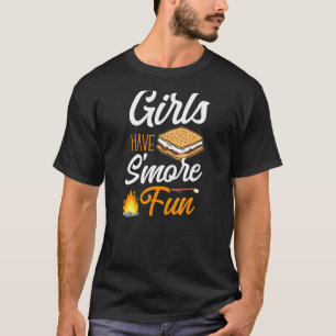 T-shirt Les filles de camping ont plus de plaisir guimauve