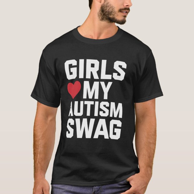 T-shirt Les filles de l'autisme swag aiment mon mois de la (Devant)