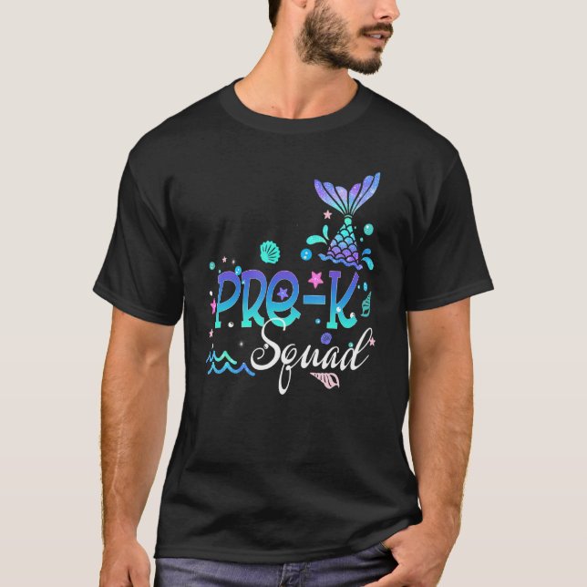 T-shirt Les Filles De L'Escadron De Sirène De Pré-Kinder M (Devant)