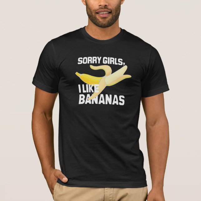 T-SHIRT LES FILLES DÉSOLÉES J'AIME DES BANANES - BLANC - (Devant)