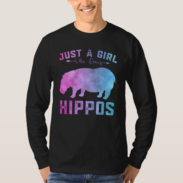 T-shirt Les Filles D'Hippopotames Drôle Juste Une Fille Qu (Devant)