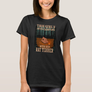 T-shirt Les Filles En Camping Avec Son Rat Terrier Chien R