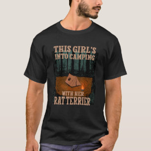 T-shirt Les Filles En Camping Avec Son Rat Terrier Chien R
