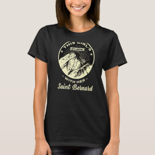 T-shirt Les Filles En Camping Avec Son Saint Bernard St Be
