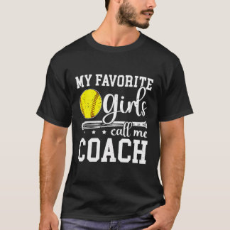 T-shirt Les Filles Favorites M'Appelent Softball Coach Sof