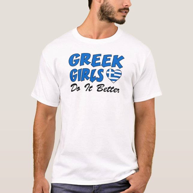 T-shirt Les filles grecques il améliorent (Devant)