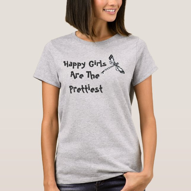 T-shirt "Les Filles Heureuses Sont Les Plus Belles" Tee (Devant)