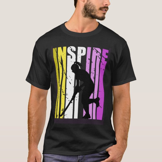 T-shirt Les filles inspirent l'entraîneur de hockey Annive (Devant)