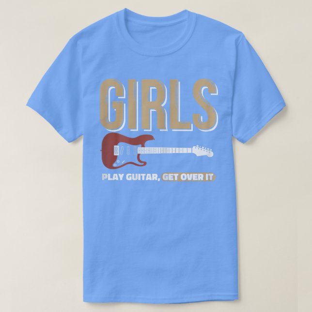 T-shirt Les filles Jouent de la guitare pour une guitare J (Design devant)