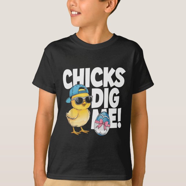 T-shirt Les filles me creusent Pâques garçons tout-petits  (Devant)