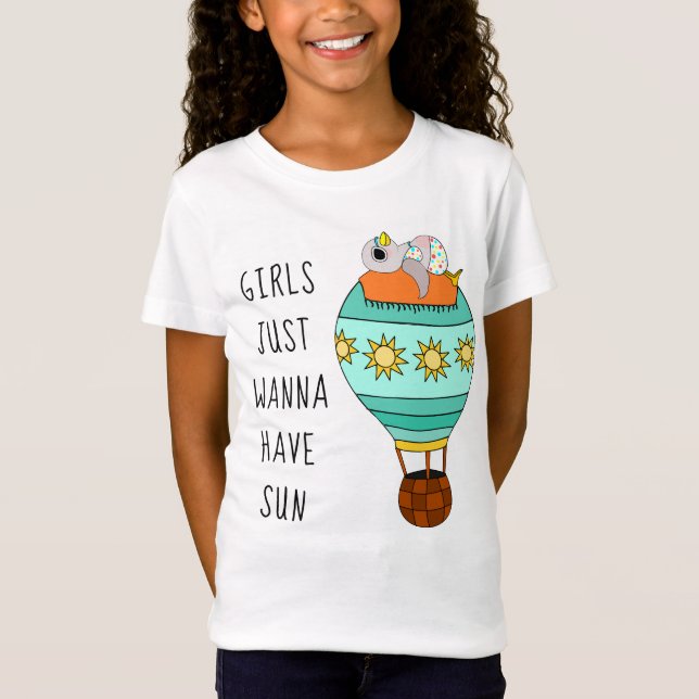 T-Shirt Les Filles Mignonnes Veux Juste Avoir Le Soleil Ca (Devant)