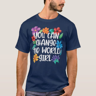 T-shirt Les filles peuvent changer le féminisme mondial Ém