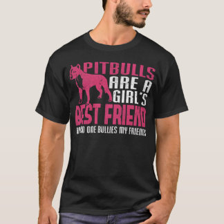 T-shirt Les filles Pitbull Meilleur Ami Personne Ami Ami A