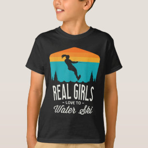 T-shirt Les Filles Réelles Aiment À L'Eau Ski Eau Ski Plus