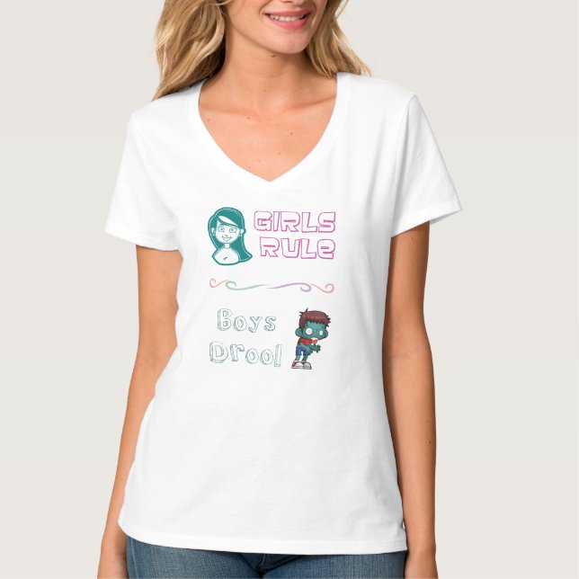 T-shirt Les filles Règle - Garçons Drool (Devant)