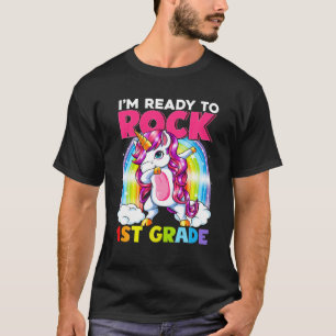 T-shirt Les filles Retour à l'école Je suis prête à rocher