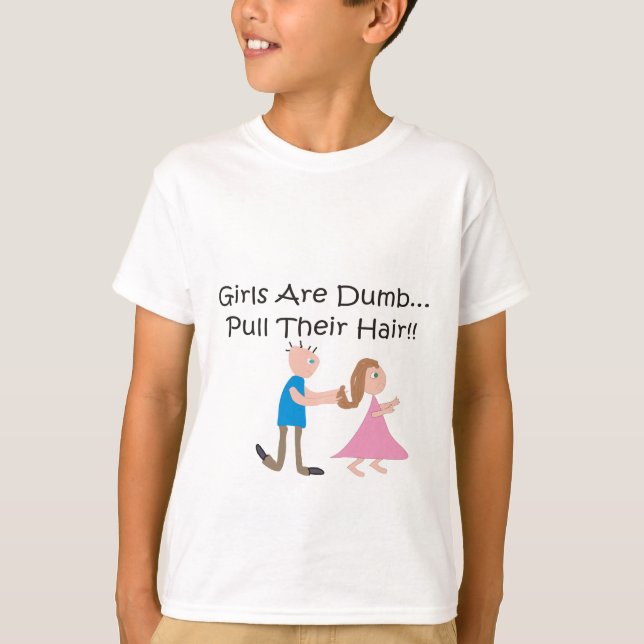 T-shirt Les Filles Sont Nues "Tirent Les Cheveux !" (Devant)